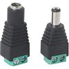 TTTLLNN 12V Maschio+Femmina 2.1x5.5MM per Spina Adattatore Connettore per CCTV Camera Cavo Estremità Spina Adattatore