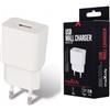 Maxlife Caricatore USB A MXTC-01 2.1A bianco - Alimentatore compatto e sicuro USB A per smartphone - Spina di ricarica rapida USB - Caricabatterie per cellulare - Ricarica rapida USB - Robusto e