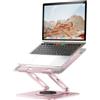 tounee Supporto per laptop da scrivania, supporto regolabile per computer con base girevole a 360°, supporto ergonomico per laptop compatibile con MacBook Pro Air, tutti i laptop da 10 a 16 (Rosa)