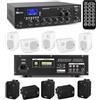 PROSTORE ITALY IMPIANTO AUDIO FILODIFFUSIONE 100V ZONE 2 SEPARATE USB INGRESSO PC TV USB BLUETOOTH (BIANCHE 8 CASSE)