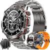 ZPIMY Smartwatch Uomo Chiamata Bluetooth e Risposta Vivavoce, Smart Watch Intelligente con Cardiofrequenzimetro,Pressione Sanguigna,SpO2,Notifiche Messaggi Orologio Fitness Tracker per Android iOS (Argento)