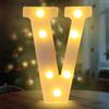 Fancysky Lettere LED da 22 cm, Lettere Luminose Led, Adatte per Proposte di Matrimonio, Festival, Feste e altri Eventi per Creare un'atmosfera Romantica e Accogliente (V)