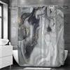 18meng Art Marmo grigio nero tenda da doccia 100 x 200 cm Crack Ink Texture Tenda da bagno in poliestere lavabile oscurante tenda da bagno con ganci per bagno