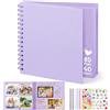 DazSpirit Album Fotografico Personalizzabile 10 Pollici, 80 Pagine, Viola | Scrapbook Quadrato con Copertina Rigida & 5 Adesivi, Album Fai Da Te e Libro dei Ricordi per Matrimoni Nascite Anniversari