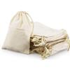 AMANDELIZABE 52 sacchetti in cotone da 15 x 10 cm, con coulisse, piccoli sacchetti di stoffa per compleanni dei bambini, matrimoni e feste, sostenibili fai da te per dipingere in natura