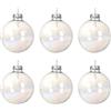 Kaemingk Palline di Natale in Vetro - 8 cm, 6 Pezzi, Lucide, Grandi per Albero di Natale, Decorazioni Trasparenti Iridescenti