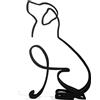 Generic Statua in metallo a forma di cane labrador nero minimalista, statuetta artistica da regalo, decorazione per scrivania, casa e ufficio, decorazione per animali domestici (grande: 25 x 16 x 3 cm)