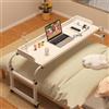 GXQFC Tavolino da Letto con Carrello, Scrivania per Computer A Croce, Tavolino Mobile da Tavolo Infermieristico per la Lettura/Colazione per Letto o Divano a Rotelle(Color:Bianco)