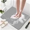 NVIYAM Tappetino Doccia Antiscivolo - 60x60cm Tappetino da Bagno in Morbido Luffa Antimuffa in PVC, Tappetino Vasca Antiscivolo da Bagno con scarico, Grigio