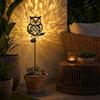 AGOTD Lampada Solare da Esterno Civetta, Figura in Vetro con LED Bianco Caldo, Resistente agli Agenti Atmosferici, Decorazione Unica per Giardino Terrazzo Balcone Cortile