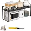 CNKHDZ 1Piece Nero Porta piatti e porta stoviglie allungabile,35－65×27×25CM mensole cucina salvaspazio,ripiani salvaspazio cucina,organizer credenza,Facile da montare