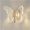LIGKIN Applique LED 12W Lampada da Parete Creativa Farfalla Dorata Applique Moderne in Acrilico Luce notturna Illuminazione Interna per camera dei bambini Corridoio Scala