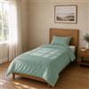 Homebliss Copripiumino Microfibra Parure Letto 150x220 + 45x75 1PCS, Verde Salvia | Microfibra 65G morbida e leggera