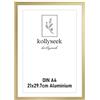 kollyseek cornice alluminio DIN A4 21 x 30cm cornice poster in metallo oro con vetro acrilico infrangibile moderna cornice per foto Cornice con passepartout per le immagini Poster Foto oro