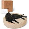 Cuayaes Statuette di gatto nero, regalo commemorativo per amanti dei gatti | Statua decorativa in resina per casa, mensola, scrivania da ufficio, decorazioni per soggiorno
