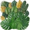 Hitopin 41 Pezzi Foglie di Palma Artificiali, Foglie di Palmas Tropicale Artificiale, Monstera Verde Pianta di Palma, Decorazione Foglies Tropicali, per Giungla Beach Hawaiano Matrimonio Decorazione