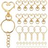SOFPLATE 80 pz 20 set Portachiavi A Forma di Cuore Portachiavi A Forma di Cuore Dorato Chiusura Girevole In Metallo Moschettone Portachiavi Diviso con Catena Anelli di Congiunzione per Accessori per L