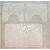 Corredocasa Tappeto Bagno Set 3 Pezzi o Tappeto Bagno Singolo 50X80 Antiscivolo Poliestere con Particolari Disegni e Fantasie (Beige/Gold)