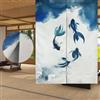 LIGICKY Tenda Ligicky Noren Giapponese in Stile Cinese, Stampato con Pesci Koi, da Appendere alla Porta, per Sushi, Cucina e Decorazione per Casa, 85 x 120 cm