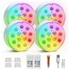 ALED LIGHT 4pcs Ricaricabile Luci Piscina Sommergibili, 16 colori,13 LED, IP68 Impermeabile Luce LED Subacquee RGB con telecomando, USB led Illuminazione Esterno per Stagno Giardino Spa Vasca Acquario Festa