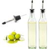 Feirdhoo Bottiglia d'olio, 2 bottiglie di olio d'oliva, 500 ml, dispenser di aceto e olio, bottiglia di olio trasparente con ugello per olio, adatto per cucina, insalate e grigliate