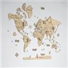 Creatifwood Mappa del Mondo in Legno 2D da Parete - Decorazione Murale Naturale - Planisfero in Legno - Kit DIY con Adesivi Inclusi - Idea Regalo per Amanti dei Viaggi (Light, 80L x 55l cm)