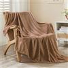EMME Coperta Pile Plaid Morbida - 3D Touch Coperta Divano, 150 x 200cm, Coperta di Flanella Calda e Soffice, Lavabile, Coperta Letto Singolo, Matrimoniale, Coperta per Casa, Picnic, Marrone