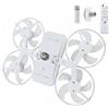 JIABAOZ Ventilatore a Soffitto a Forma di Drone con Luce LED 3 Colori Attacco E27, Ventilatore Pieghevole Telecomandato per Camera da Letto Sala Appartamento (Bianco)