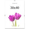 SUNLUX Cornice a Giorno Crilex 30x40 cm - Portafoto Trasparente con Clip in Metallo, Cornice Senza Bordo per Foto, Poster, Stampe e Certificati