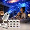 Generic Proiettore di luce notturna olografica HD Smart 5D, mini proiettore USB Galaxy Star con 24 dischi pellicola, lampada da comodino girevole a 360°, illuminazione atmosferica per camera da letto