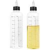 Sliverdew 2 bottiglie da spremere da 250 ml, con graduazione, bottiglie trasparenti per erogatore di olio con tappo a punta, bottiglia di plastica multiuso per condimenti liquidi, salsa, olio, aceto di soia