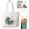 JSRQT Kit per Borsa in Tela Ricamo Farfalla, Set per Principianti Adulti Punto Croce Floreale Stampato, Ricamo Starter Kit a Mano Fai da Te per Amanti del Cucito Creativo, con Istruzioni, Ago e Filo