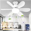XUNIVERS Ventilatore da Soffitto con Luce e Telecomando,53cm Lampadario con Ventilatore da Soffitto E27 Plafoniera Led Soffitto Silenziosa,Ventilatore per Camera,per Camera da Letto,Cucina,Soggiorno