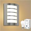 Wondlumi Applique da Esterno/Interno LED E27, Lampada da Parete Esterno 12W Luce Caldo IP44 1200lm Moderno Acciaio Inox ABS per Scala,Corridoio,Balcone,Villa bagno