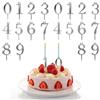 VELAJA Set di Portacandele con Numeri in Acciaio Inox, 20 Pezzi Riutilizzabili Portacandele per Torta di Compleanno Numeri 0-9, Sostegni per Candeline per Feste di Compleanno, Matrimoni e Anniversari