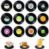 Wlsvega 12 Pezzi Sottobicchieri,Sottobicchieri Vinile,Regalo Creativo Per Gli Amanti Della Musica, Adatto A Bar, Caffè, Case, Feste, Uffici