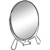VR VETRINEINRETE Vetrineinrete® Specchio cosmetico da trucco con zoom regolabile specchio di ingrandimento portatile per barba rasatura girevole da tavolo ø 19 cm in acciaio cromato 07095 G24