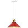 PETITES ECREVISSES Lampadario a sospensione Vintage industriale, Moderno Lampada da soffitto E27 Plafoniera in Metallo Ø22cm Grigio Paralume per Sala Cucina Camera da Letto (Rosso - 1 lampada)