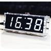 Risegun Set di orologi digitali fai da te con 4 cifre LED elettronici, orologi digitali con display automatico/funzione allarme/timer (bianco)