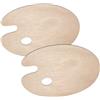JIADEXIN 2 Pezzi Tavolozza di Pittura in Legno - Palette Universale per Pittura Tavolozza per Artisti con Foro Tavolozza Pittura per Pittura ad Olio, Acrilico, Acquerello