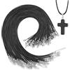 Luxeu Cordino per Collane, 60 Pezzi Cordino Cerato per Collane, Cordoncino Cerato con Chiusura, Cordoncino per Braccialetti, Gioielli Fai da Te, Ciondoli, Artigianato (Nero)