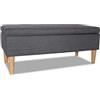 FRANKYSTAR ISTANBUL - Cassapanca ottomana con contenitore da 42L. Panca fondoletto pouf in tessuto con seduta imbottita e piedi in legno di pino (Space Grey)