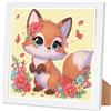 Arttoplus Diamond Painting per bambini e bambine con cornice volpe, Diamond Painting per bambini a partire dai 4 5 6 8 10 anni di volpe, set di pittura con diamanti 5D, per regalo e decorazione per la