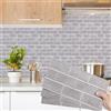 Decoroom Adesivi per piastrelle grigie, 12 pezzi/15 x 30 cm, mattoni, autoadesivi, in vinile, impermeabili, fai da te, decorazione per la casa, per cucina, bagno, backsplash