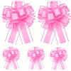YAWYO 5 Pezzi Fiocchi Regalo Grandi Rosa, 15 cm Coccarde Autotiranti per Pacchetti Regalo, Decorazioni per Matrimonio, Compleanno, Cesti Regalo, Scatole, Natale e San Valentino