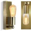 LQUNFYL 2 Pezzi Lampada da Parete Orientabile in Metallo, Retangolo in Bronzo Applique da Parete Interno Vintage, E27 Faretti da Parete, Faretto da Muro Industriale, Illuminazione Interna, Senza Lampadine