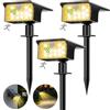 nipify 3 Pezzi Faretti Solari a LED da Esterno con Sensore di Movimento, 62LED 3 Modes Lampade Solare da Giardino Potenti, IP65 Impermeabile Luci Lampioni Solari per Cortile, Vialetto, Bianco Caldo