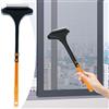 Sunlitpqrny Spazzola Per Pulire Zanzariere, Pulisci Zanzariere Spazzola A Rullo, Pulisci Griglie Con Squeegee, Pusca Di Pulizia Per Lo Schermo Della Finestra, Per Patio Porta Schermo