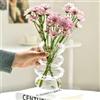 BLOFLO STU BLOFLO Vaso per fiori idroponico in vetro trasparente, 17,8 cm, geometrico a quattro strati, moderno, con bolle, per casa, ufficio, decorazione da tavolo per matrimoni (trasparente)