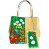 Arte Lisanti Borsa in Pelle Dipinta a Mano - I FIORI DELL'INFANZIA omaggio a ROMINA PETRINI - a Spalla, a Tracolla, Maxi borsa, Idea Regalo, Artigianato Italiano, Made In Italy, Vera Pelle, Tote Bag